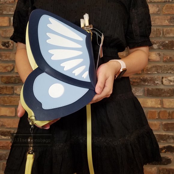 Kate Spade BONNIE Butterfly Crossbody Blue Multi - Picture 7 of 10